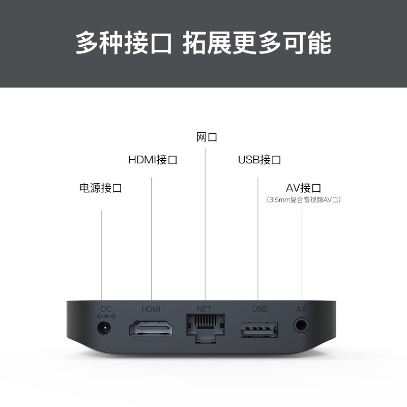 腾讯极光盒子4C 电视盒子网络机顶盒 4K高清HDR 1+16G存储 H.265 无线投屏 安卓10